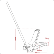 Sealey Trolley Jack 1.5 Tonne Low Profile Long Reach 915mm