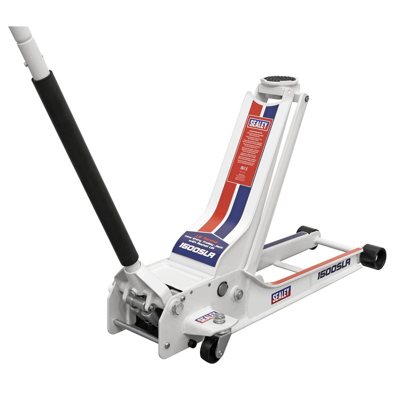 Sealey Trolley Jack 1.5 Tonne Low Profile Long Reach 915mm
