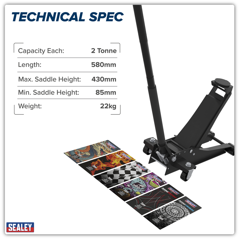 Sealey Trolley Jack 2 Tonne Model 2000CB Low Profile