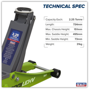 Sealey Trolley Jack 2001LEHV 2.25 Tonne Low Profile