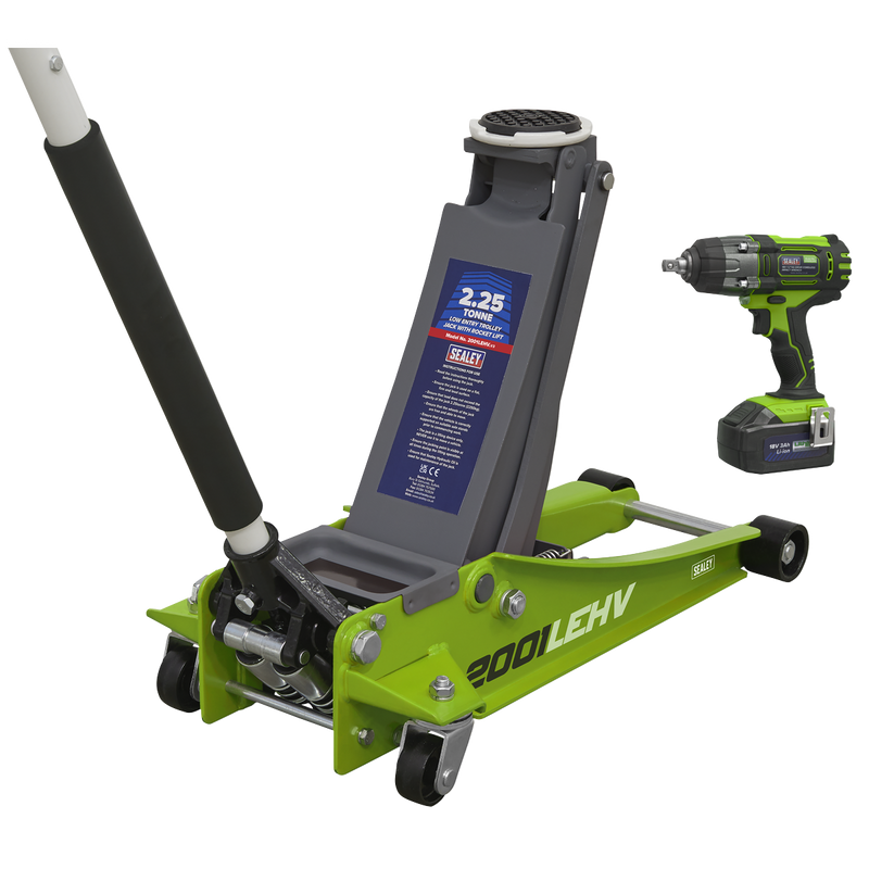 Sealey Trolley Jack & Impact Wrench Combo 2.25T Green