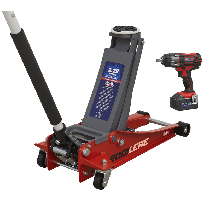 Sealey Trolley Jack & Impact Wrench Combo 2.25T Green