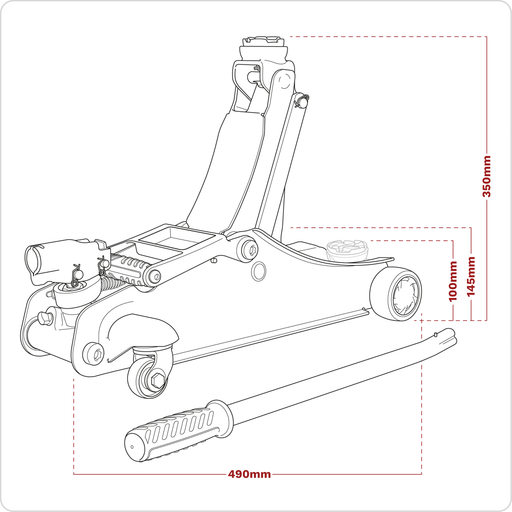 Sealey Trolley Jack 2180LE 2 Tonne Low Profile