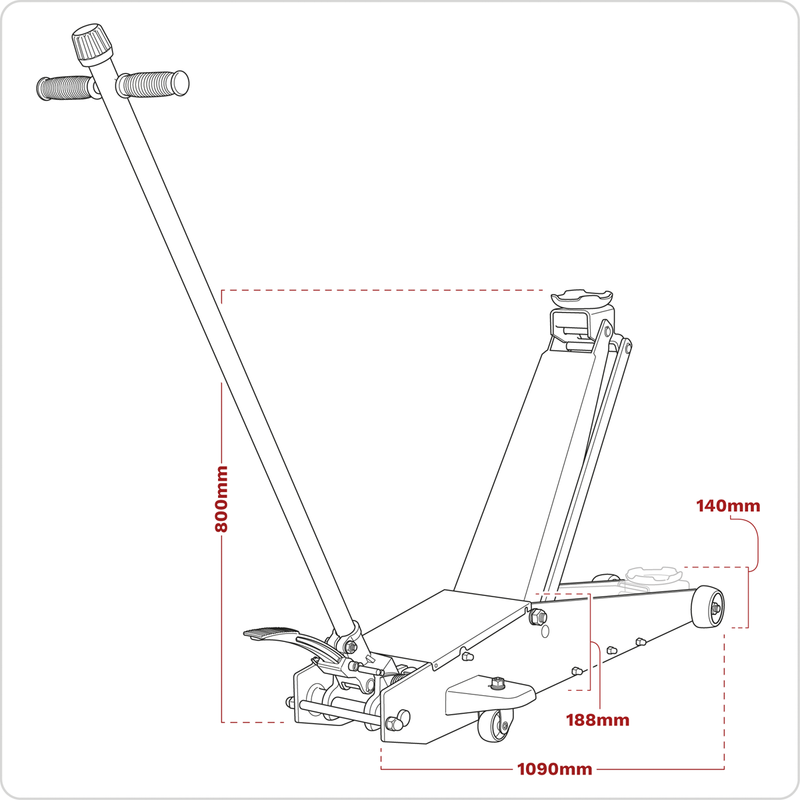 Sealey Trolley Jack 2 Tonne Long Reach High Lift Model 2201HL