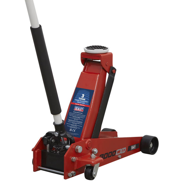 Sealey Trolley Jack 3 Tonne & Axle Stands Combo 3000CXDCOMBO1