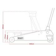 Sealey Trolley Jack 3 Tonne & Axle Stands Combo 3000CXDCOMBO1