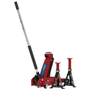 Sealey Trolley Jack 3 Tonne with Axle Stands 6 Tonne Capacity