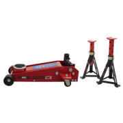 Sealey Trolley Jack 3 Tonne with Axle Stands 6 Tonne Capacity