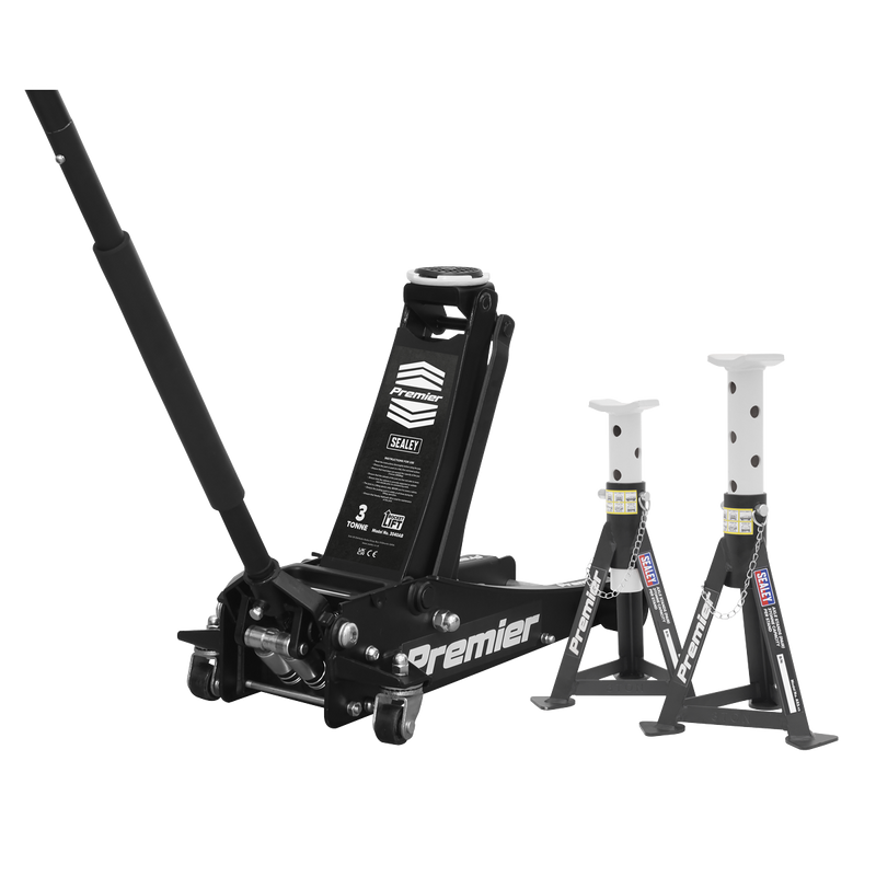 Sealey Premier Axle Stands & Trolley Jack Combo 3 Tonne Capacity