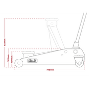 Sealey Premier Trolley Jack 3 Tonne & Axle Stands Combo 3040ARCOMBO
