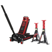 Sealey Premier Trolley Jack 3 Tonne & Axle Stands Combo 3040ARCOMBO