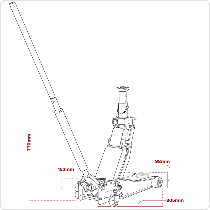 Sealey 3200LEHL Trolley Jack 2T Low Profile/3T High Lift