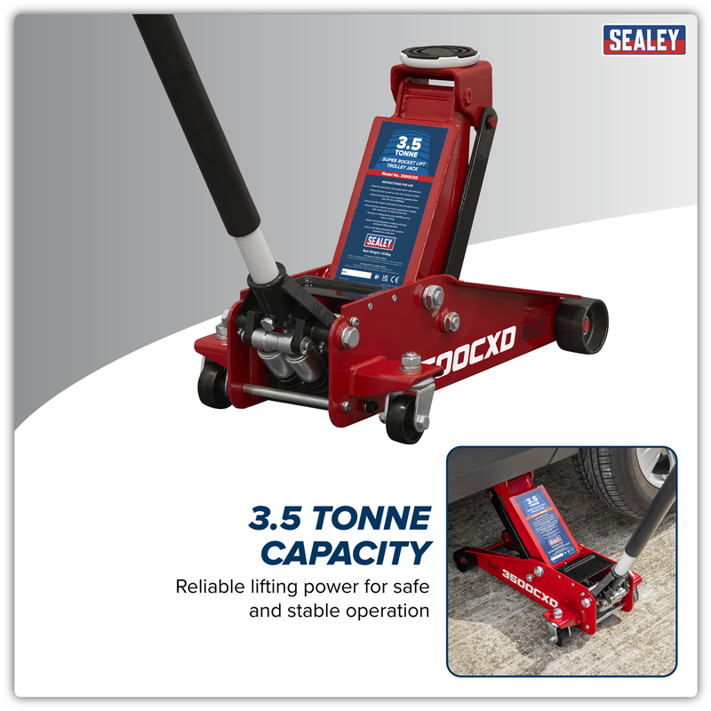 Sealey Trolley Jack 3.5 Tonne Model 3500CXD