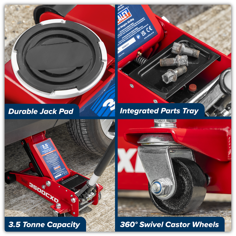 Sealey Trolley Jack 3.5 Tonne Model 3500CXD