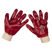 Worksafe Large PVC Knit Wrist Gloves 12 Pairs - Safety Hand Protection