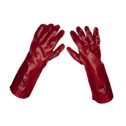Worksafe Gauntlets 450mm Red PVC - 12 Pairs for Hand Protection