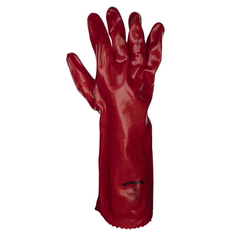 Worksafe Gauntlets 450mm Red PVC - 12 Pairs for Hand Protection
