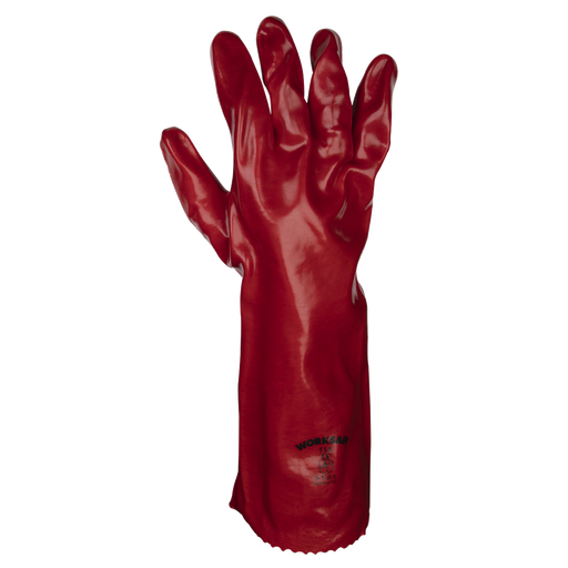 Worksafe Gauntlets 450mm Red PVC - 12 Pairs for Hand Protection