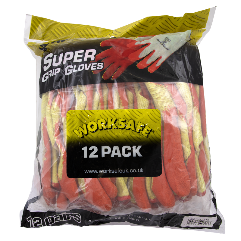 Worksafe Super Grip Knitted Gloves X-Large Pack of 12 Pairs
