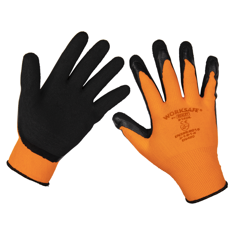 Worksafe Foam Latex Gloves Large Pack of 12 Pairs
