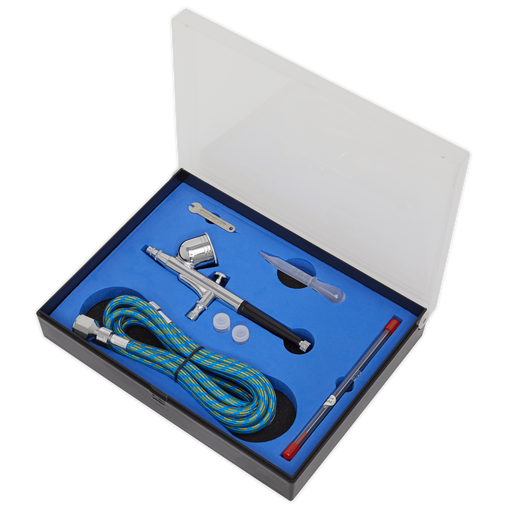 Sealey Gravity Feed Air Brush Kit 7cc with Nozzle Sizes 0.2-0.5mm