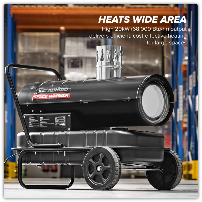 Sealey Space Warmer® Heater ABI600 20kW Kerosene/Diesel