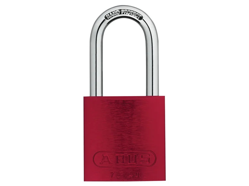 ABUS Mechanical 72/40mm Aluminium Padlock 40mm Long Shackle Red Keyed Alike