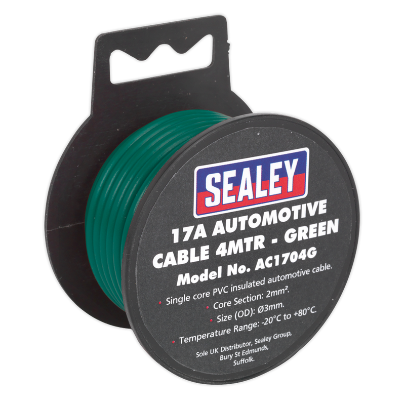 Sealey 17A Thick Wall Automotive Cable 4m - Black