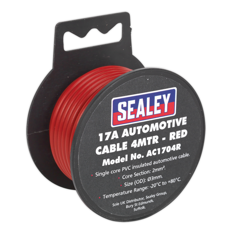 Sealey 17A Thick Wall Automotive Cable 4m - Black