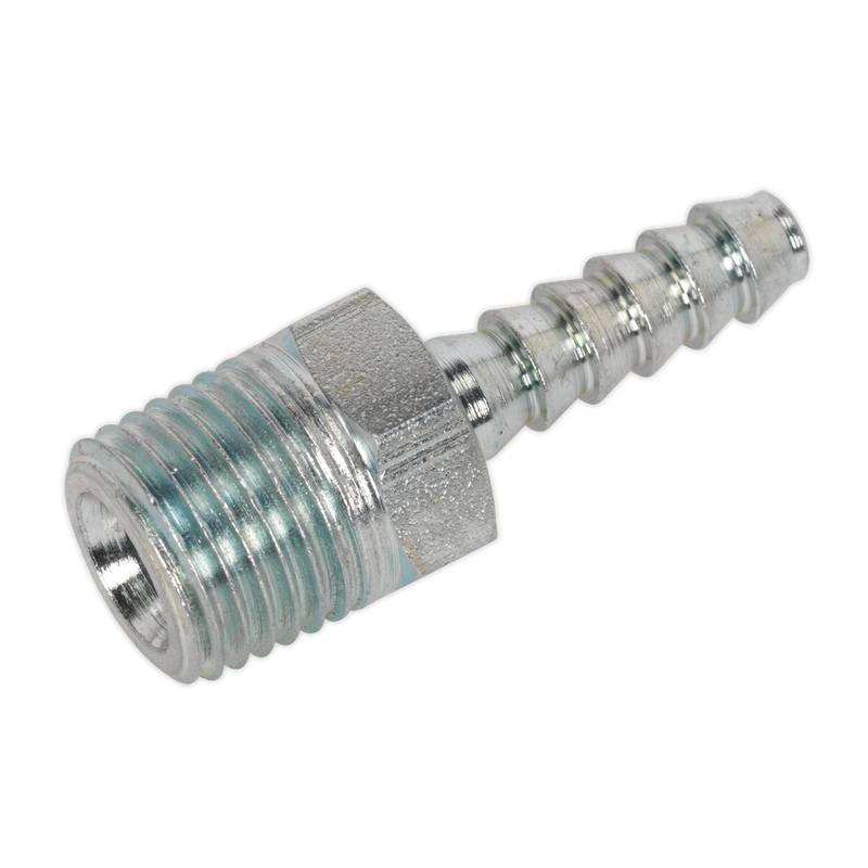 Sealey PCL Screwed Tailpiece Male 1/4"BSPT - 3/16" Hose - Pack of 5