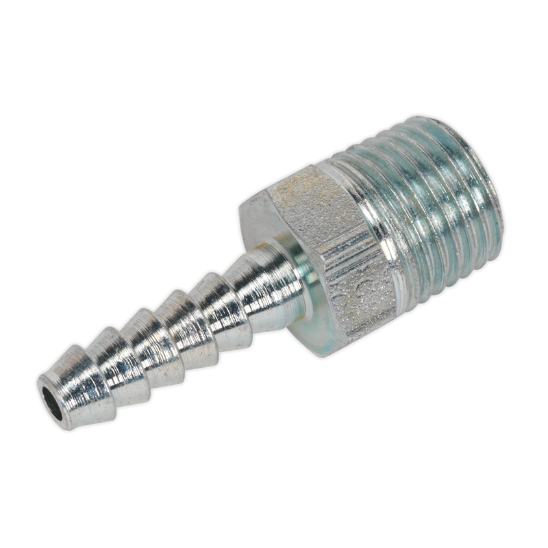 Sealey PCL Screwed Tailpiece Male 1/4"BSPT - 3/16" Hose - Pack of 5