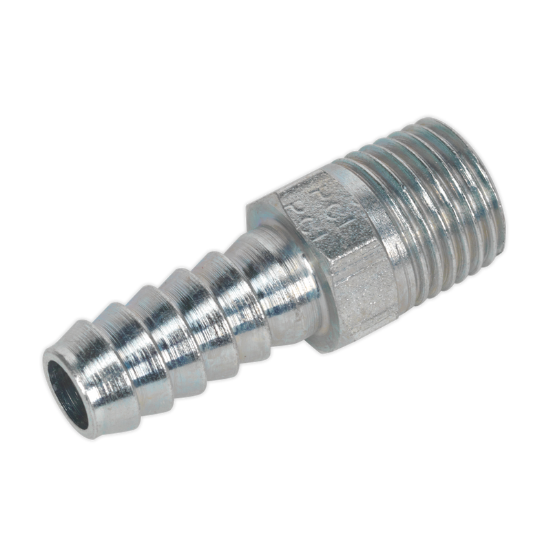 Sealey PCL Screwed Tailpiece Male 1/4" BSPT - 5/16" Hose - Pack of 5