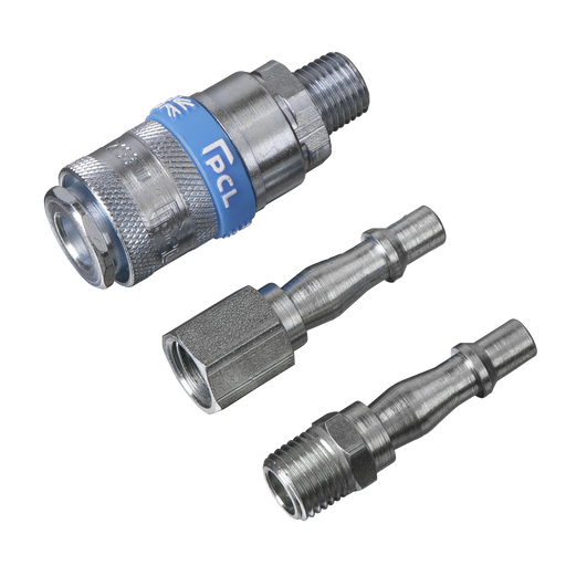 Sealey PCL Air Tool Coupling Kit 1/4" BSPT 3 Piece