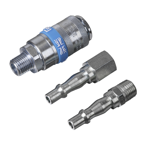 Sealey PCL Air Tool Coupling Kit 1/4" BSPT 3 Piece