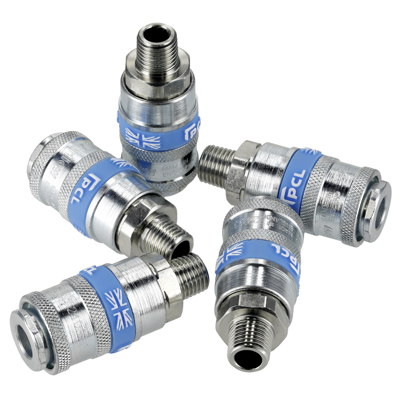 Sealey PCL Coupling Body Male 1/4" BSPT - Pack of 5