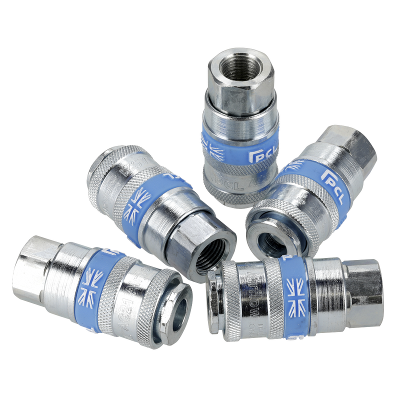 Sealey PCL Coupling Body Female 1/4" BSPT - Pack of 5