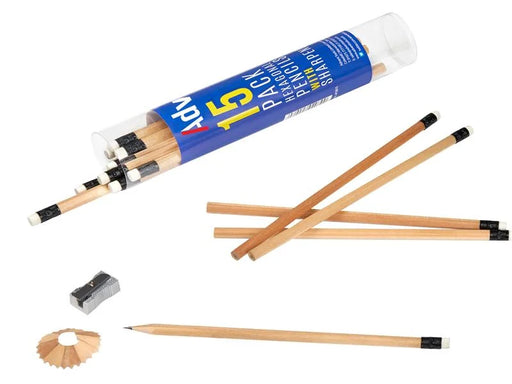 Advent Hexagonal HB Pencils & Sharpener (Tub 15) - APTUB15