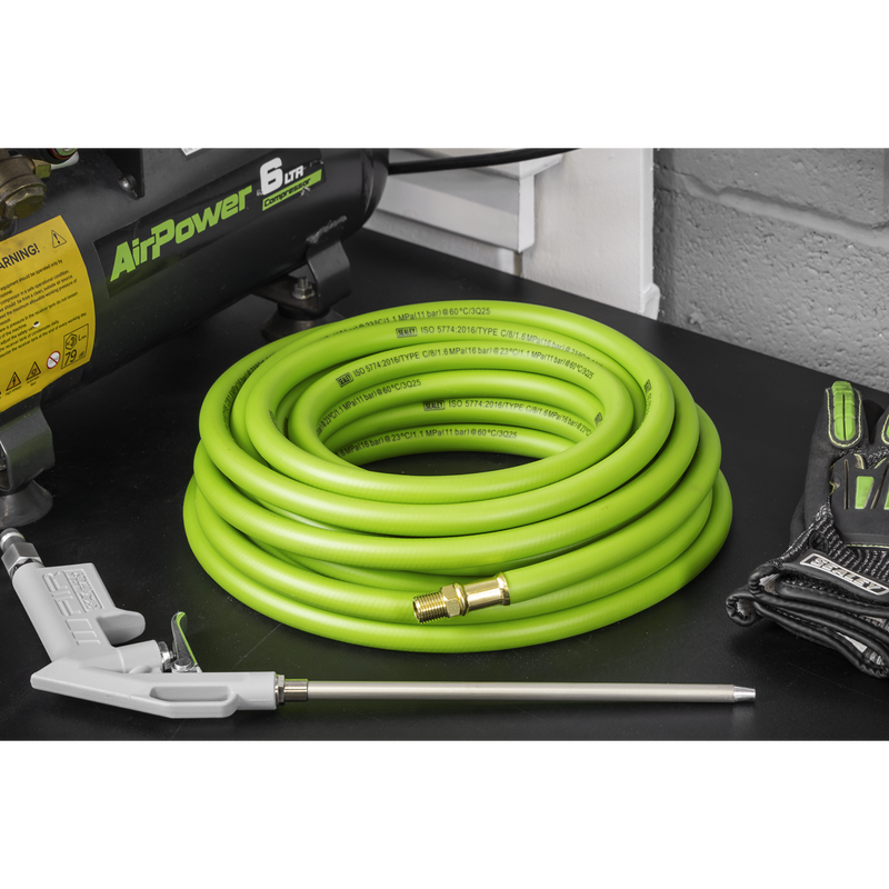 Sealey High-Visibility Hybrid Air Hose 10m x 8mm