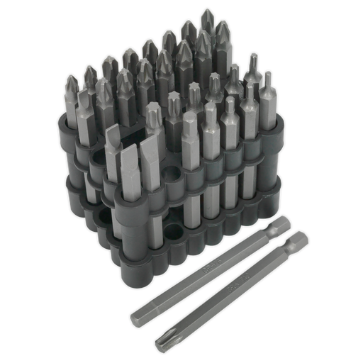 Sealey Premier Bit Set 75mm 32 Piece Chrome Vanadium Steel AK112