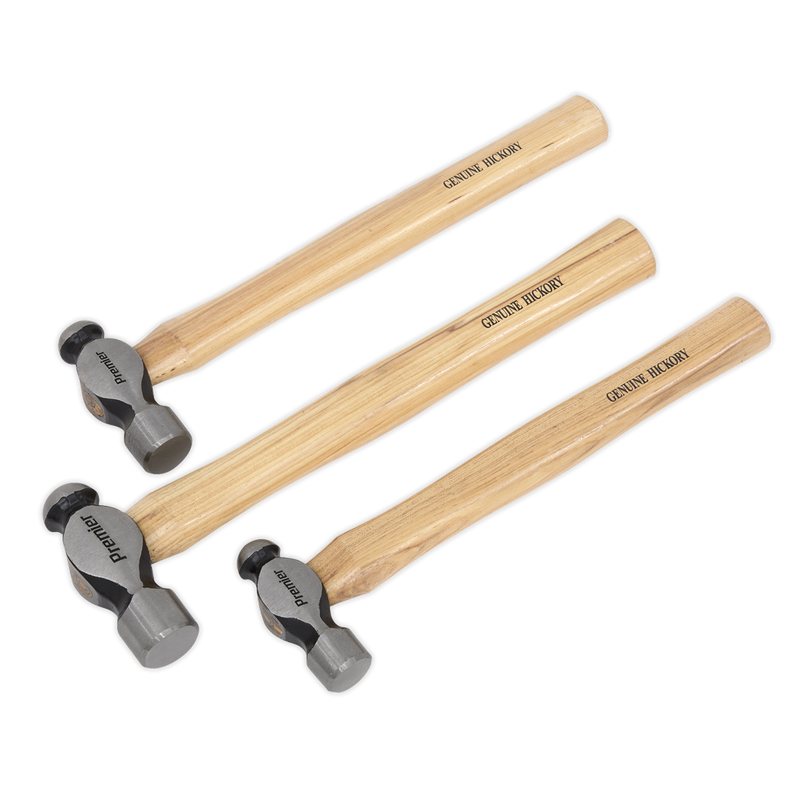 Sealey Premier Ball Pein Hammer Set 3 Piece 340g/450g/680g