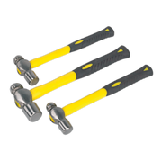 Sealey Premier Ball Pein Hammer Set 3 Piece with Fibreglass Shafts
