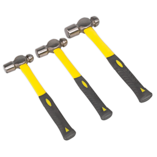 Sealey Premier Ball Pein Hammer Set 3 Piece with Fibreglass Shafts