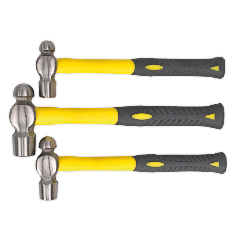 Sealey Premier Ball Pein Hammer Set 3 Piece with Fibreglass Shafts