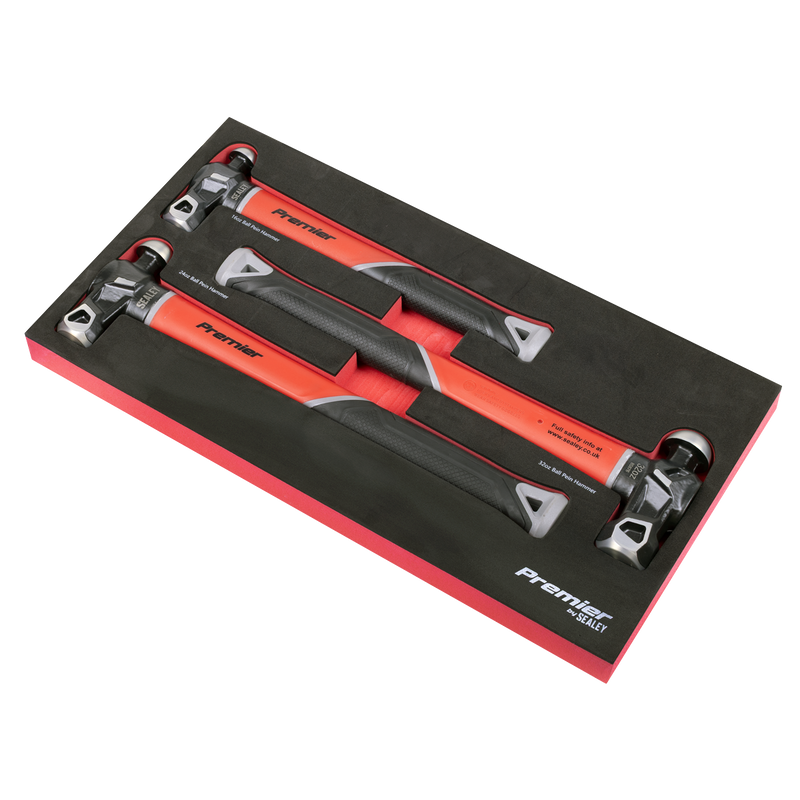 Sealey Premier Ball Pein Hammer Set 3 Piece - 450g, 680g, 907g