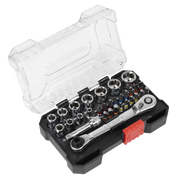 Sealey Premier Socket & Colour-Coded Bit Set 31 Piece 1/4"Sq Drive