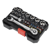 Sealey Premier Socket & Colour-Coded Bit Set 31 Piece 1/4"Sq Drive