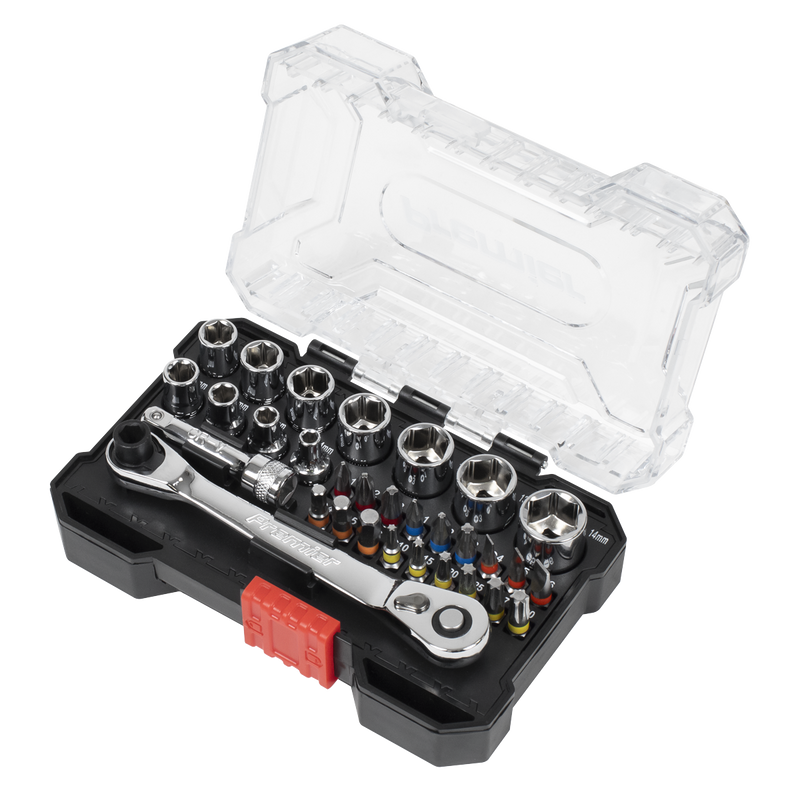 Sealey Premier Socket & Colour-Coded Bit Set 31 Piece 1/4"Sq Drive