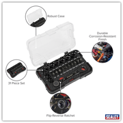 Sealey Premier Black Socket & Bit Set 31 Piece 1/4" Drive Low Profile