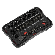 Sealey Premier Black Socket & Bit Set 31 Piece 1/4" Drive Low Profile