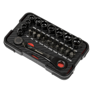 Sealey Premier Black Socket & Bit Set 31 Piece 1/4" Drive Low Profile